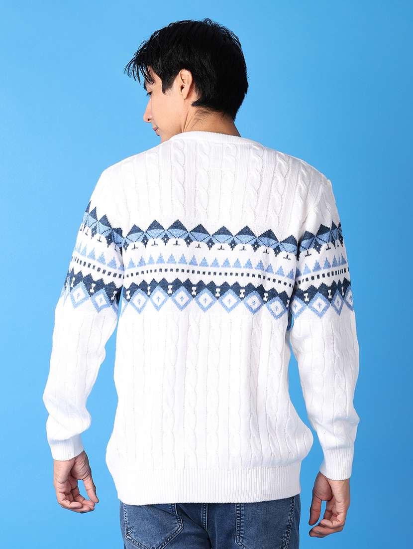 men long sleeves self design pullover - 21492526 -  Standard Image - 3