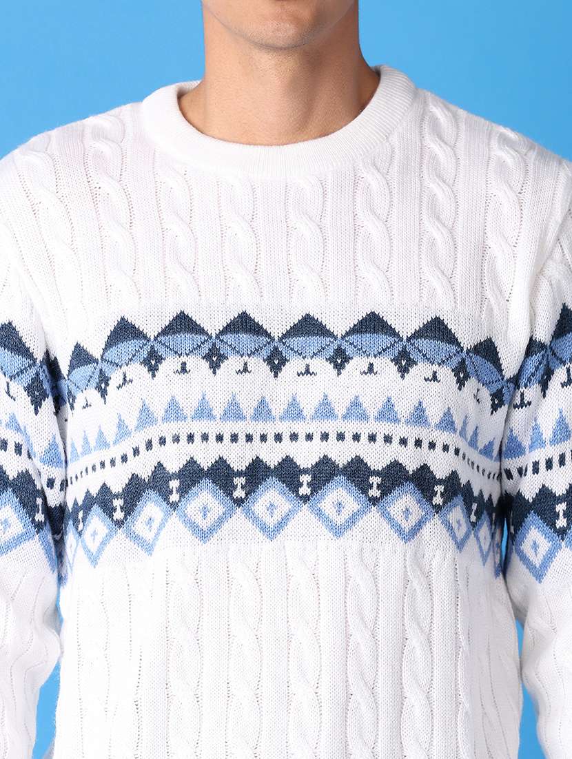 men long sleeves self design pullover - 21492526 -  Standard Image - 5
