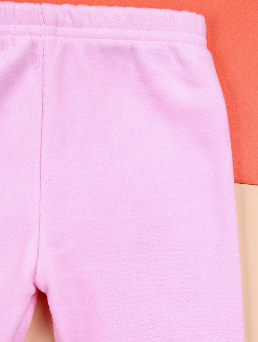 girls pink printed fleece full length set - 21492698 -  Standard Image - 3