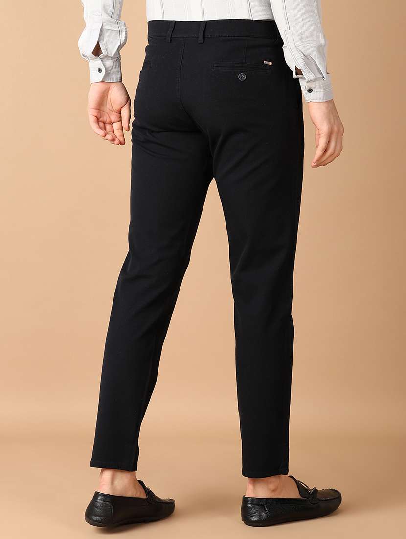 men mid-rise solid chinos casual trouser - 21492716 -  Standard Image - 3