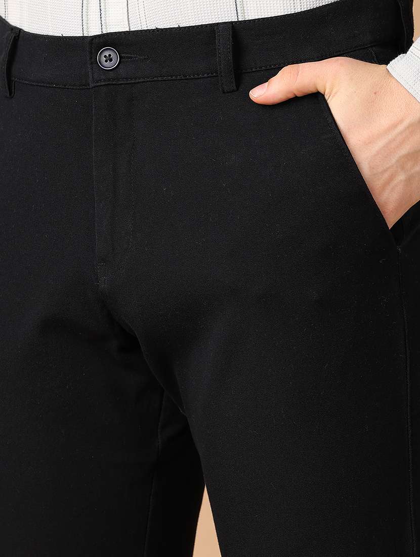 men mid-rise solid chinos casual trouser - 21492716 -  Standard Image - 5