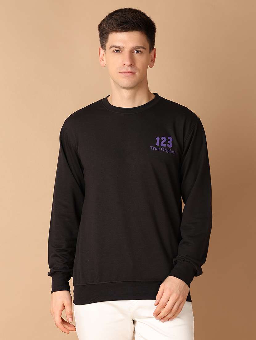 men long sleeve front & back printed sweatshirt