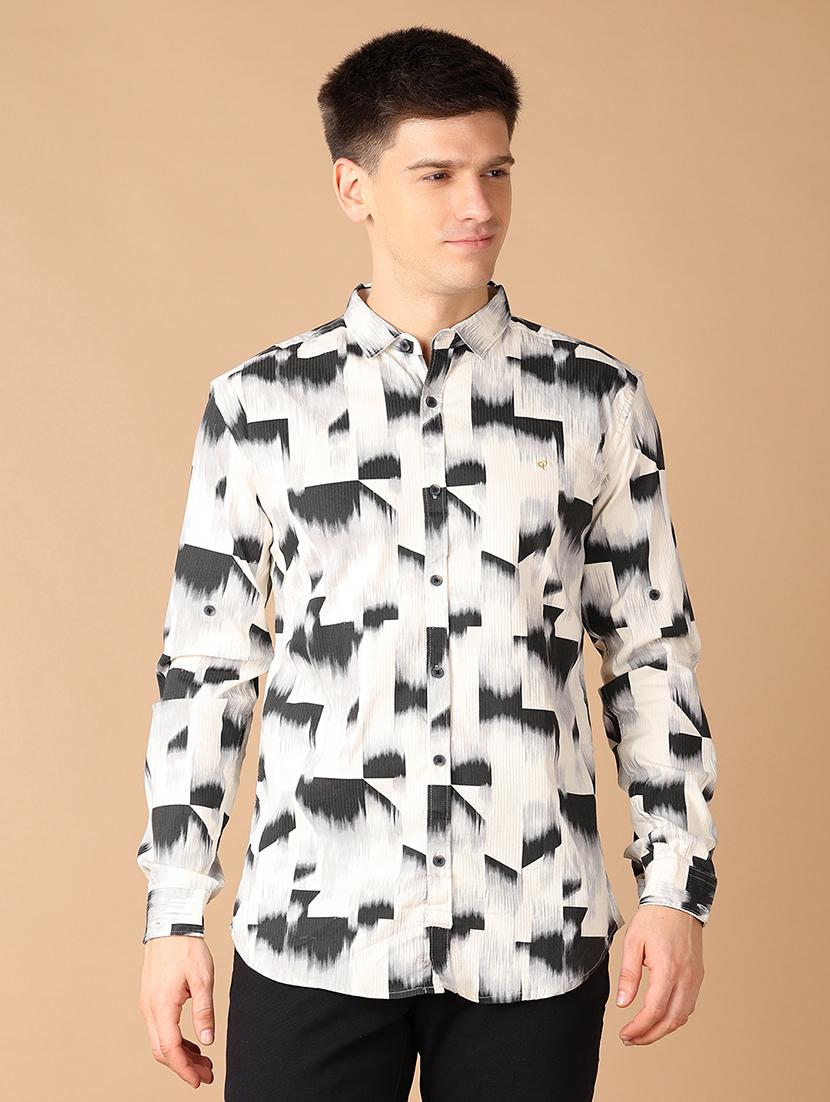 men collared printed casual shirt - 21492741 -  Zoom Image - 0