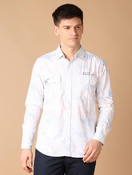men collared printed casual shirt - 21492748 - Standard Image - 0