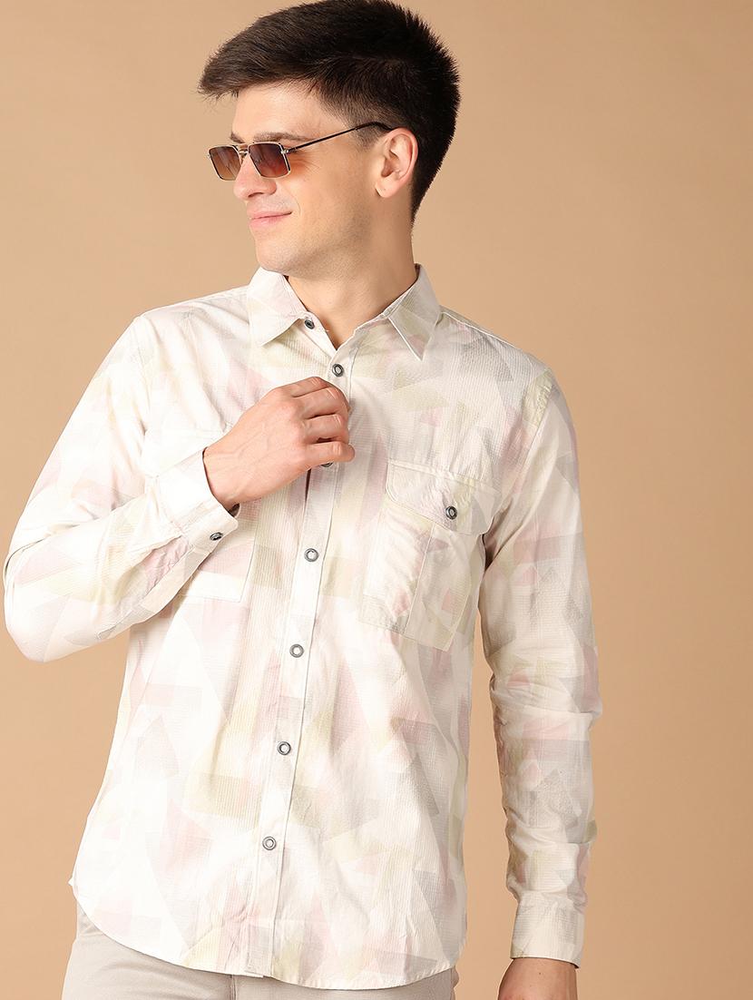men collared printed casual shirt - 21492750 - Standard Image - 3