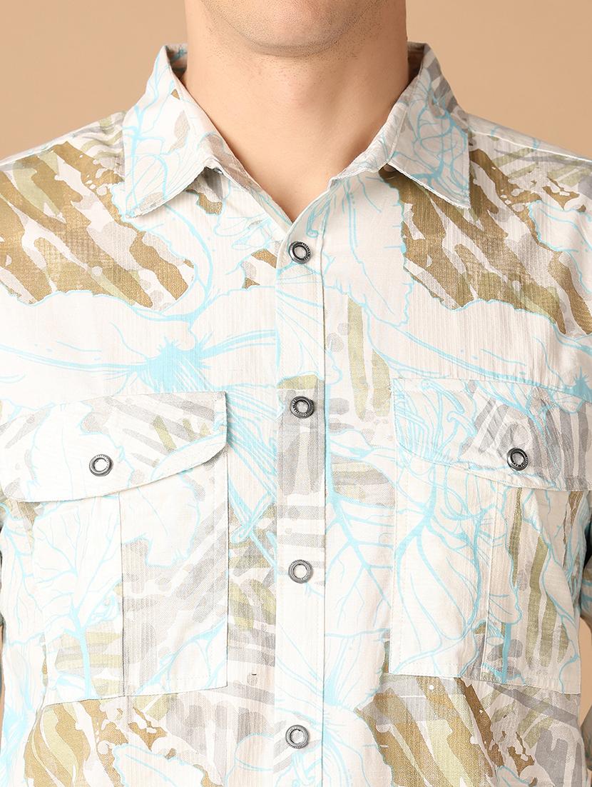 men collared printed casual shirt - 21492751 - Standard Image - 5