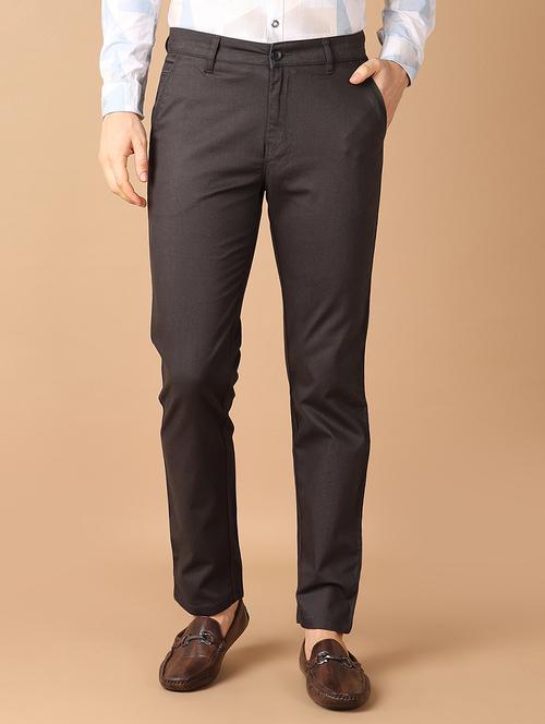 men grey solid chinos casual trouser - 21492798 -  Standard Image - 0
