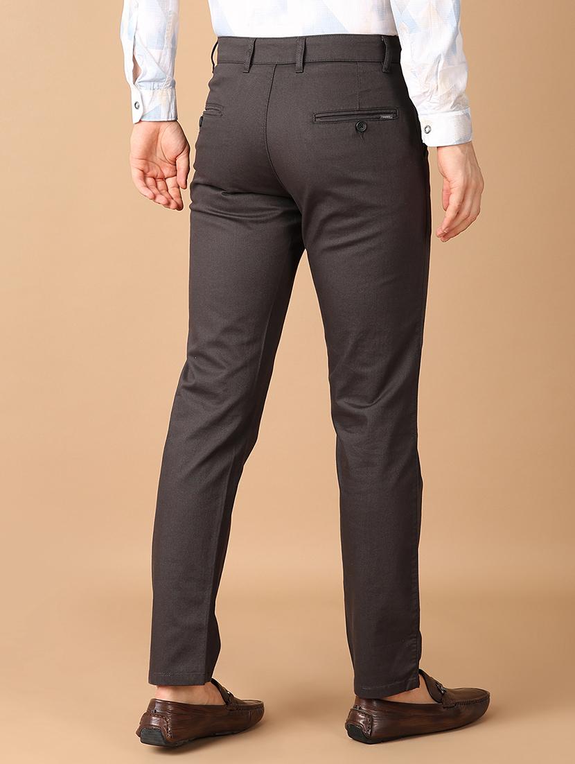 men grey solid chinos casual trouser - 21492798 - Standard Image - 3