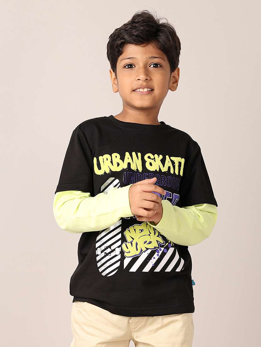 boys round neck printed t-shirt