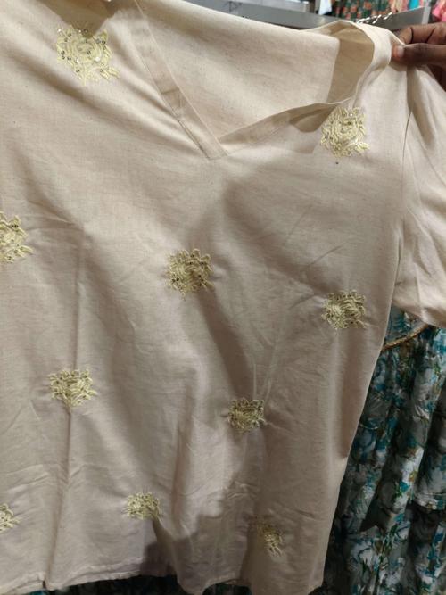 off white cotton flex kurti - 21492929 - Standard Image - 0