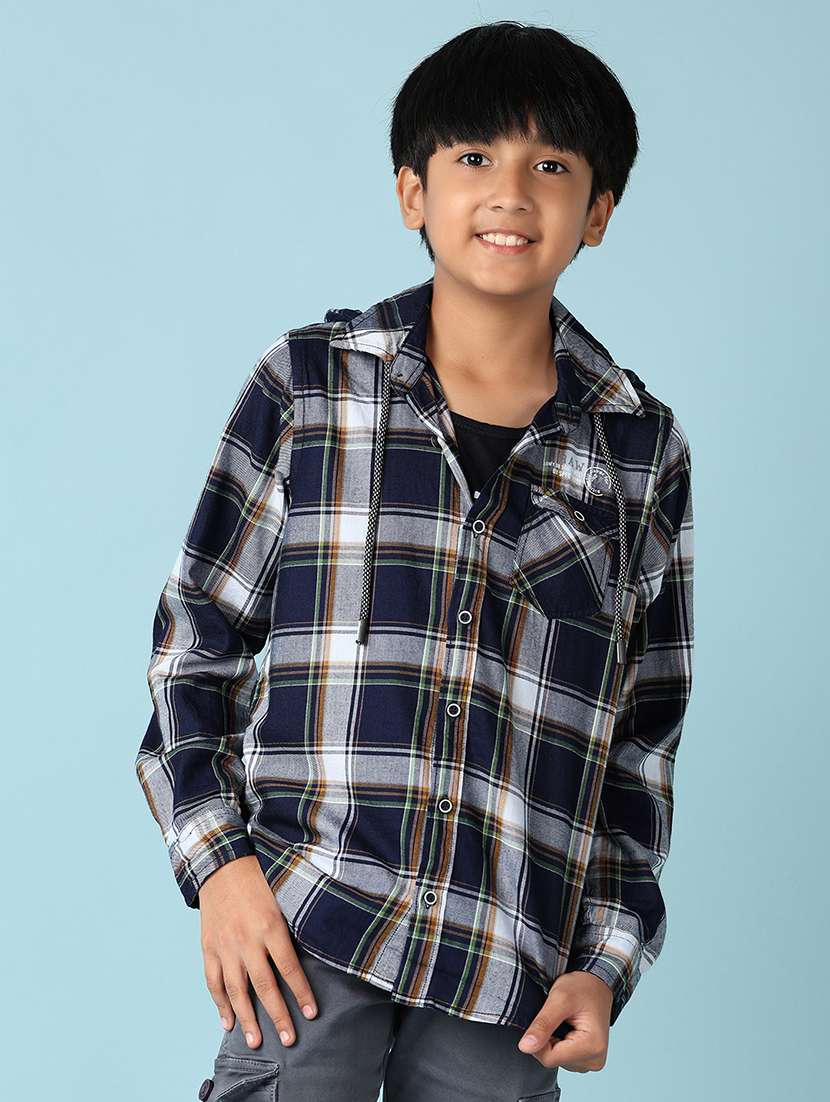 boys blue checks shirt - 21492966 - Zoom Image - 0