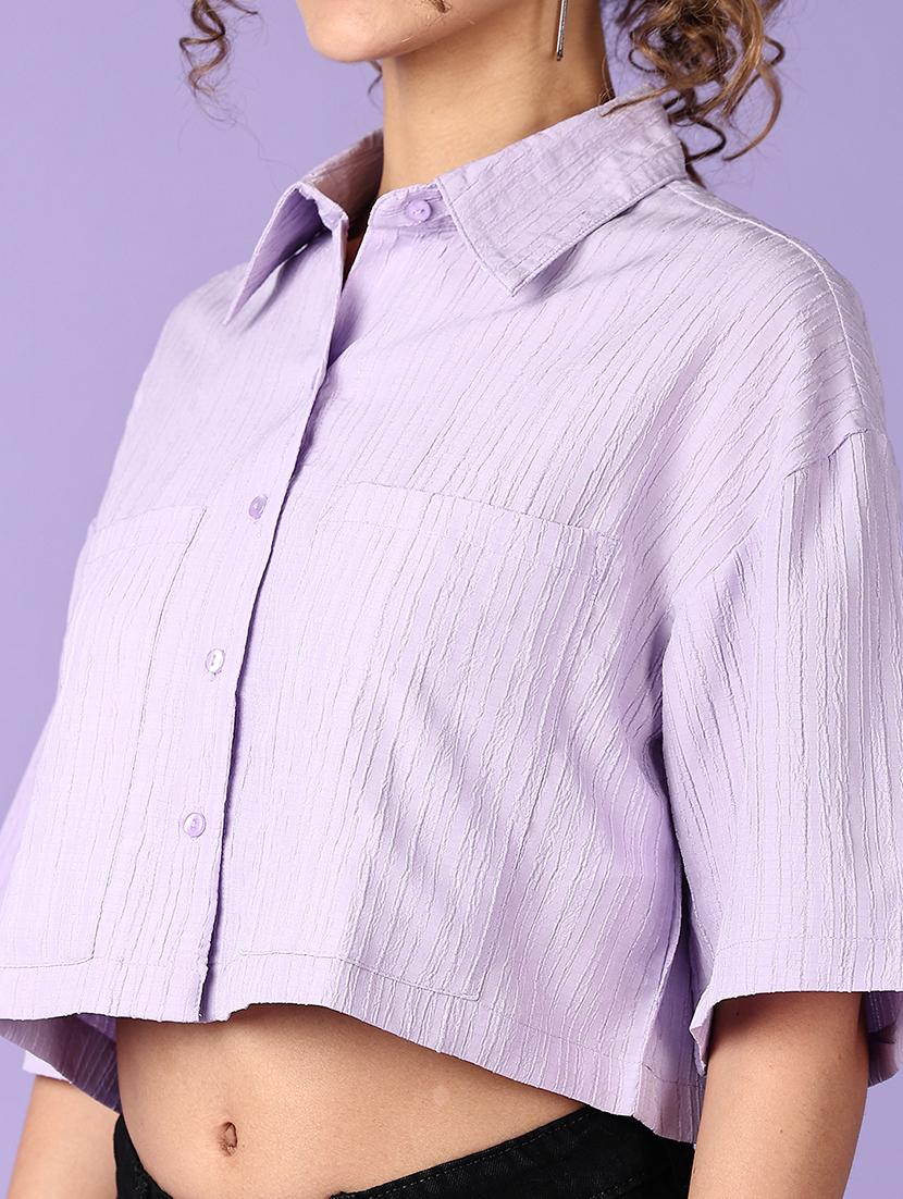 women self design crop shirt - 21492971 - Standard Image - 5