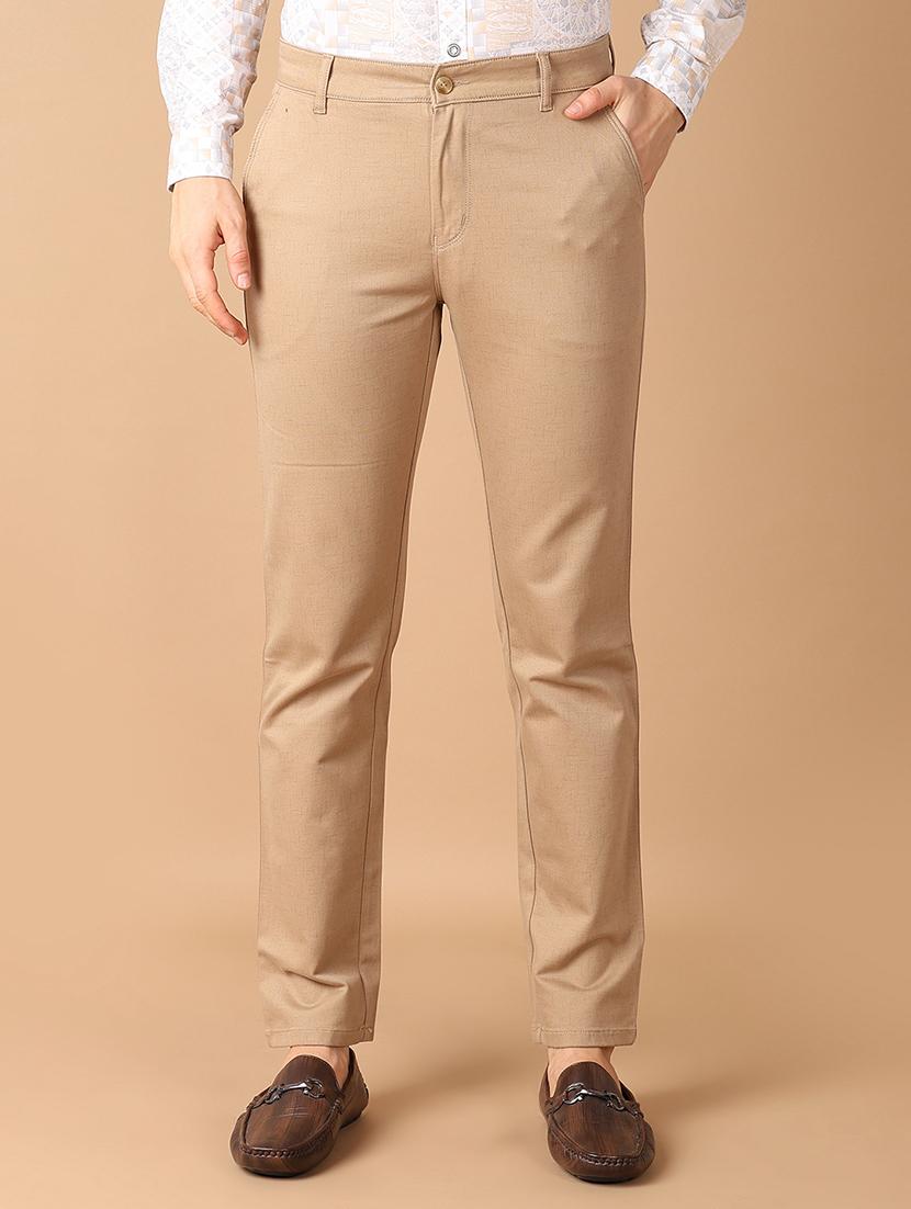 men solids flat front chinos trouser - 21492983 -  Zoom Image - 0