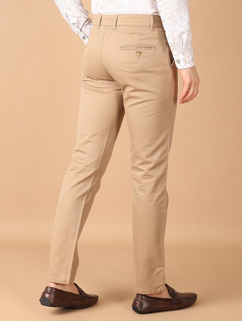 men solids flat front chinos trouser - 21492983 - Standard Image - 3