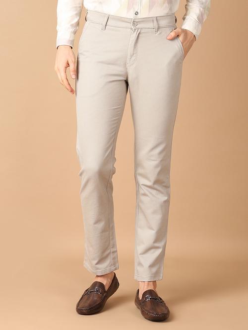 men solids flat front chinos trouser - 21492991 -  Standard Image - 0