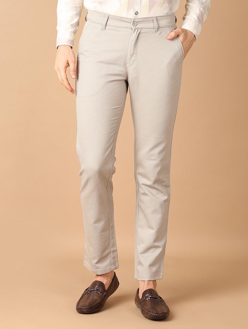 men solids flat front chinos trouser