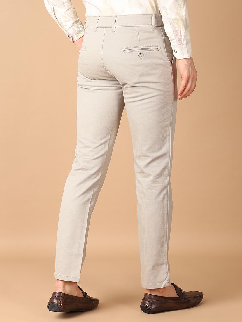 men solids flat front chinos trouser - 21492991 - Standard Image - 3