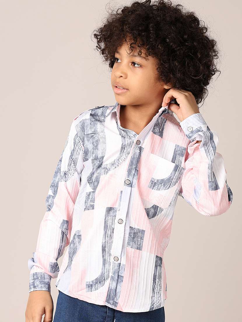 boys printed long sleeves shirt & jeans set - 21492993 -  Standard Image - 3