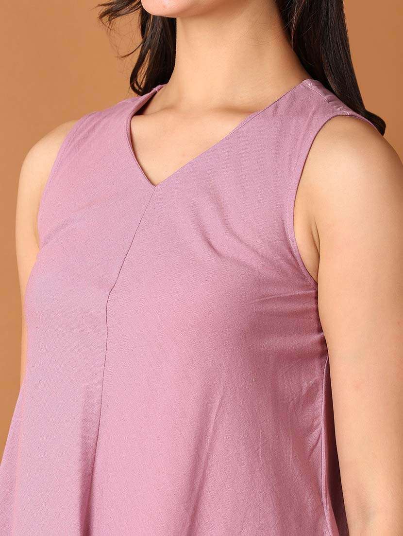 women lavender solid a-line kurta - 21493047 -  Standard Image - 5