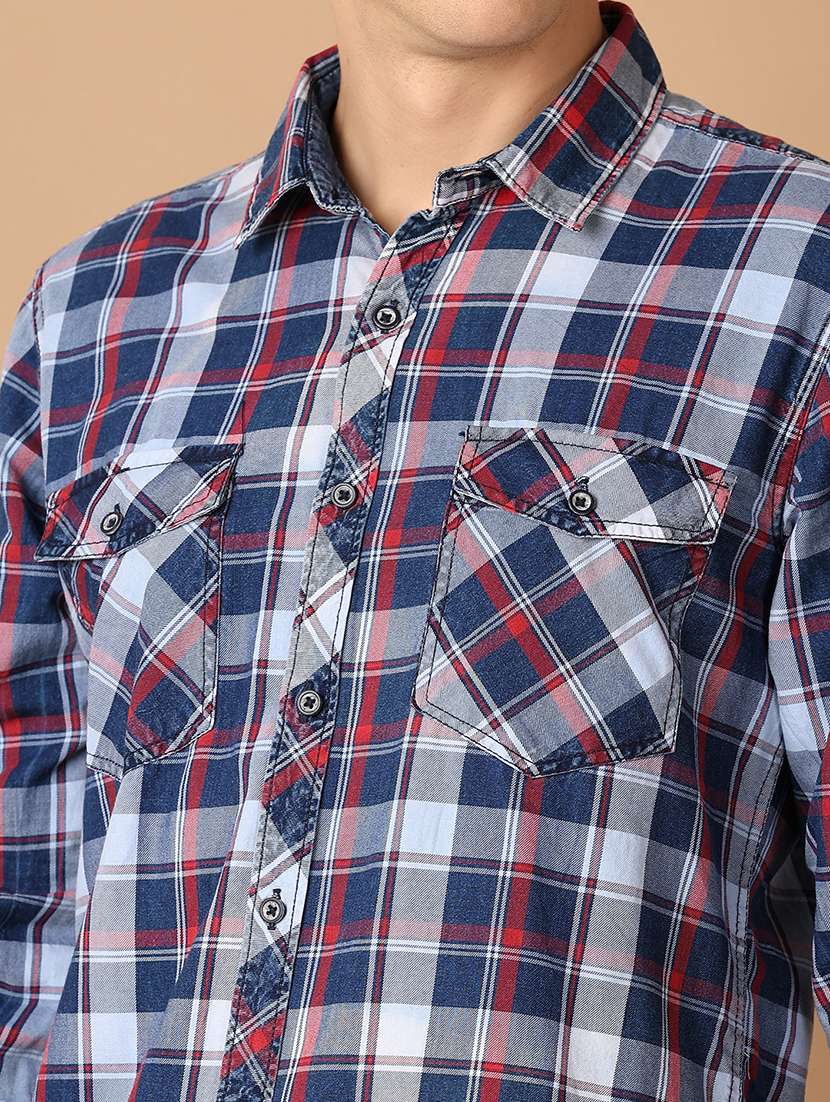 men collared checks casual shirt - 21493052 -  Standard Image - 5