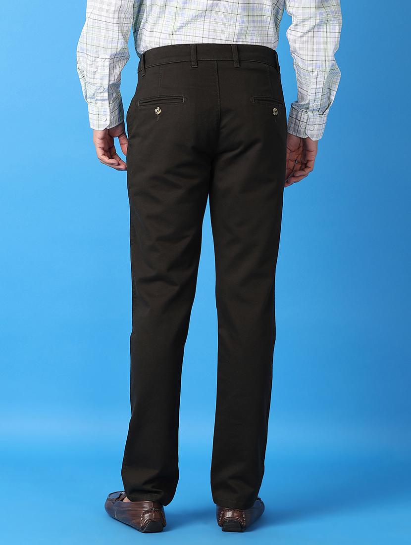 men solids flat front chinos trousers - 21493139 - Standard Image - 3