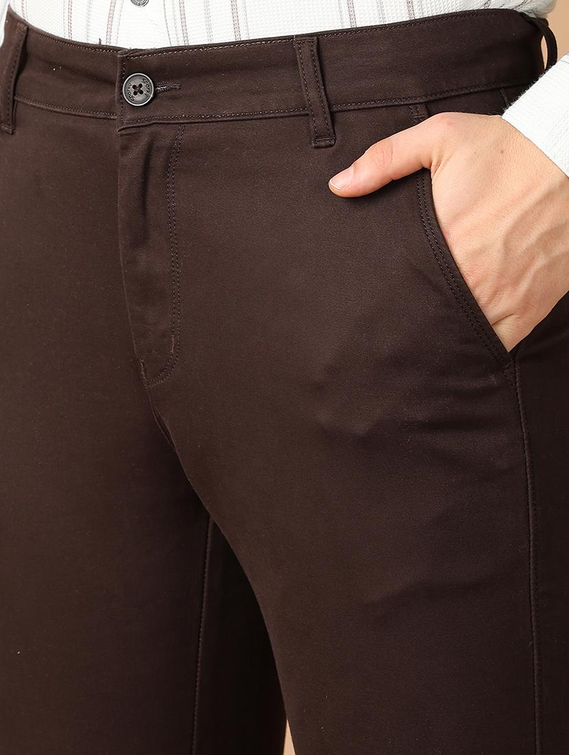 men solids flat front chinos trousers - 21493142 - Standard Image - 5