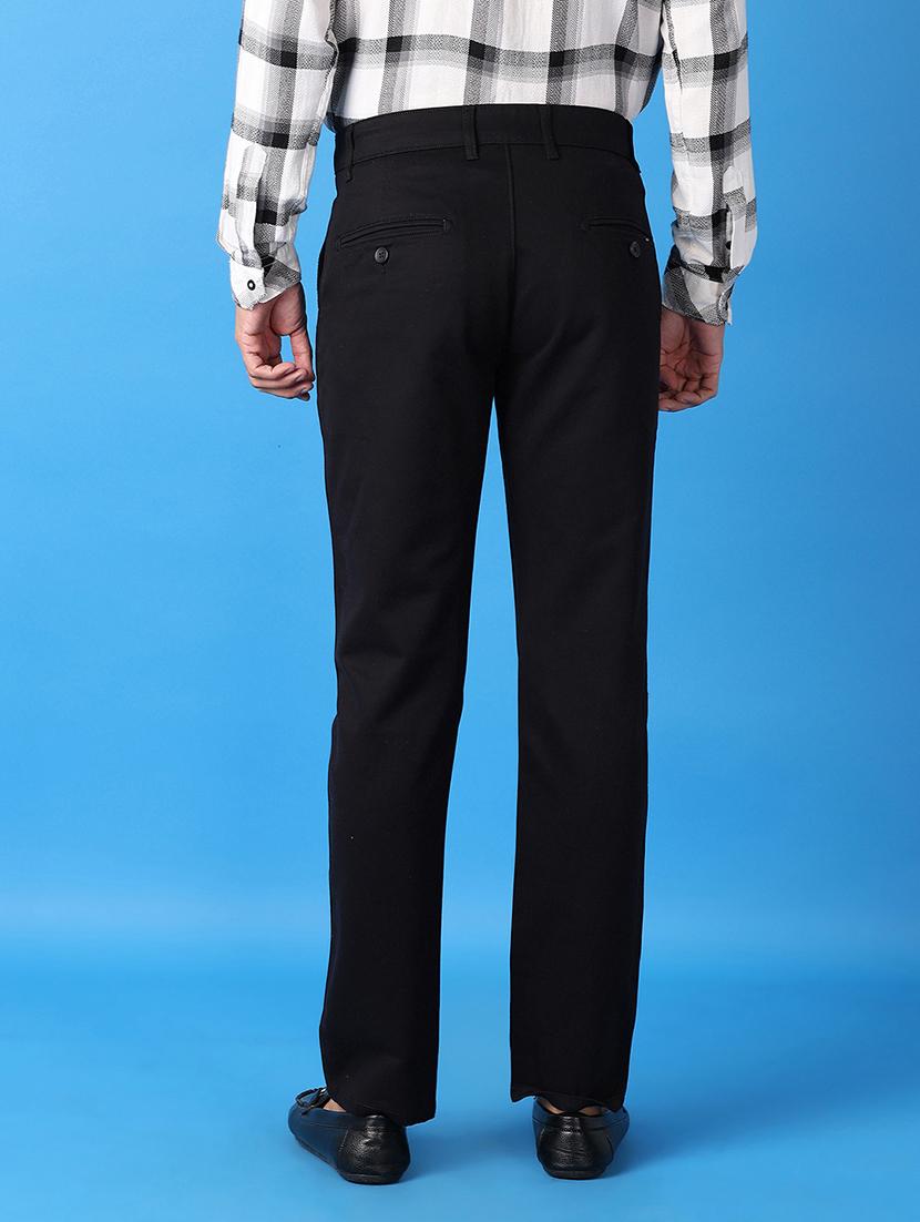 men solids flat front chinos trousers - 21493143 - Standard Image - 3