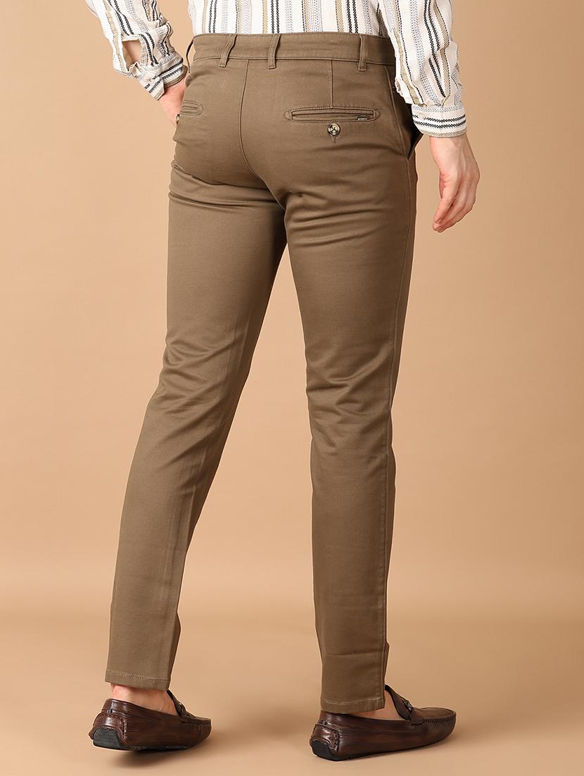 men solids flat front chinos trousers - 21493146 - Standard Image - 3