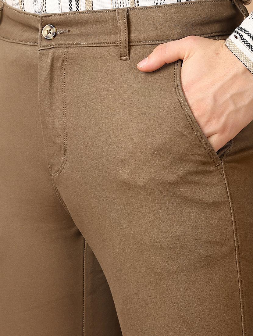 men solids flat front chinos trousers - 21493146 - Standard Image - 5