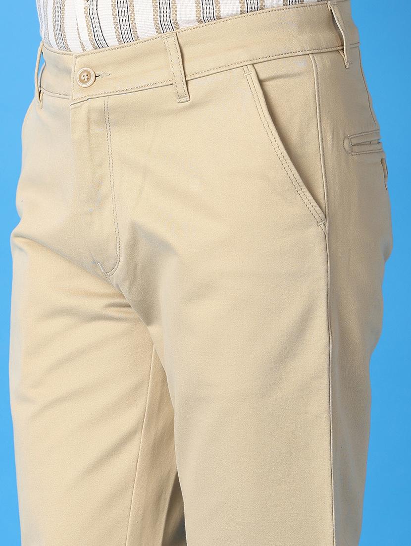 men solids flat front chinos trousers - 21493147 - Standard Image - 5