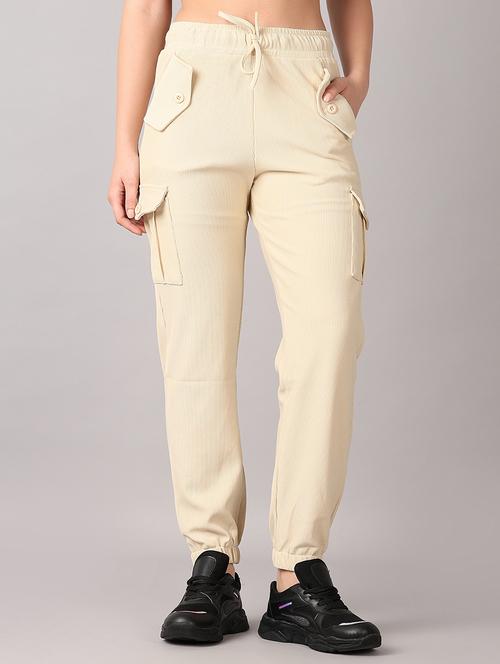 women beige solid cargo - 21493178 -  Standard Image - 0