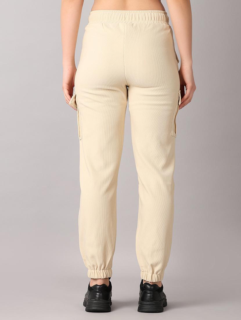 women beige solid cargo - 21493178 - Standard Image - 3