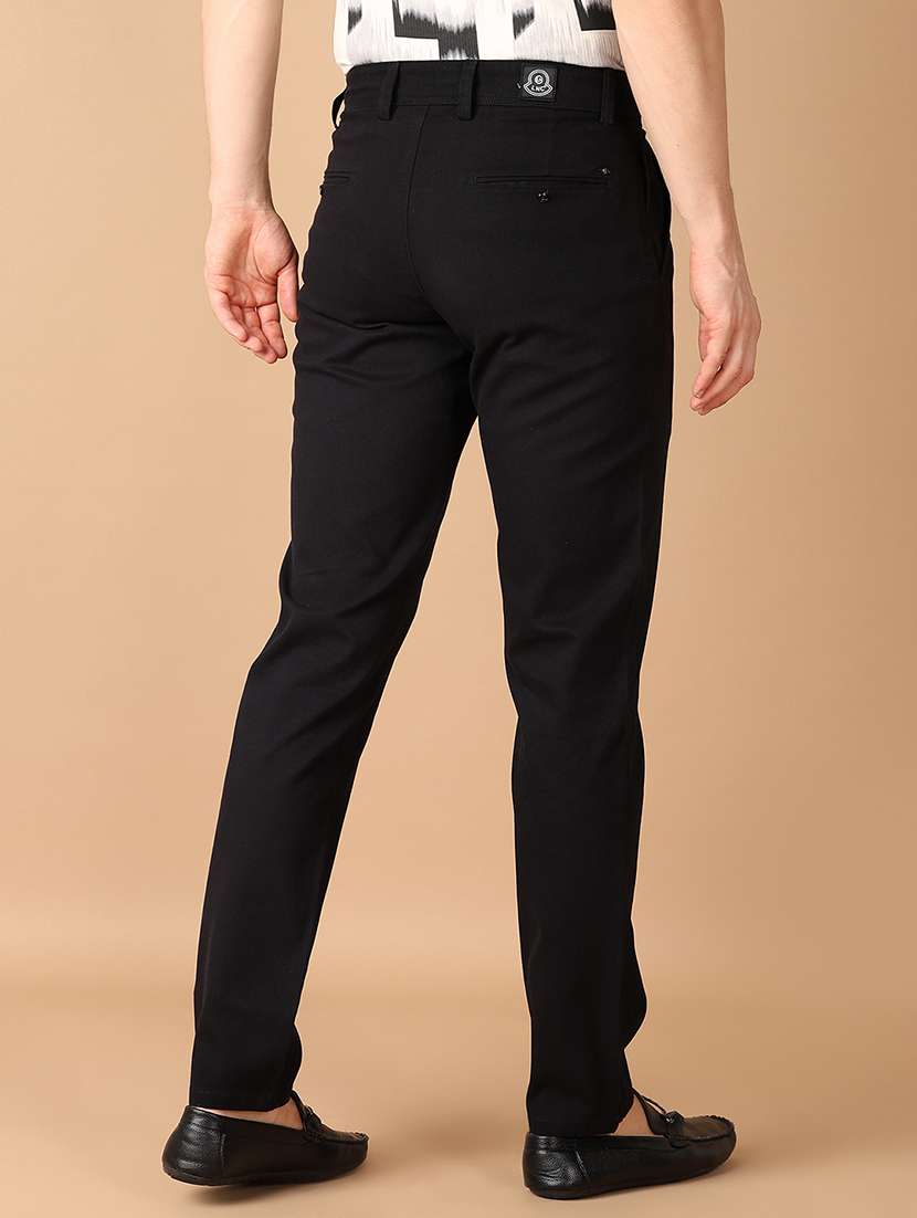 men solids flat front chinos trousers - 21493179 -  Standard Image - 3