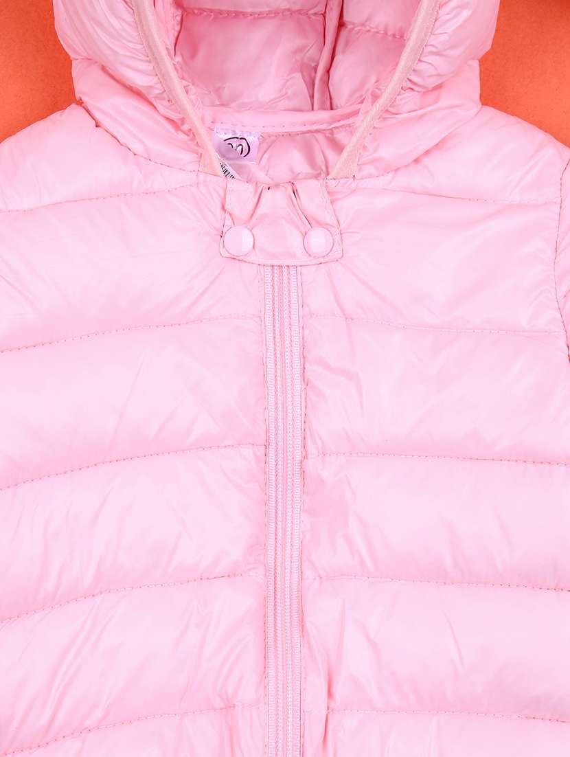 girls solid hooded long sleeve quilted jacket - 21493189 -  Standard Image - 3