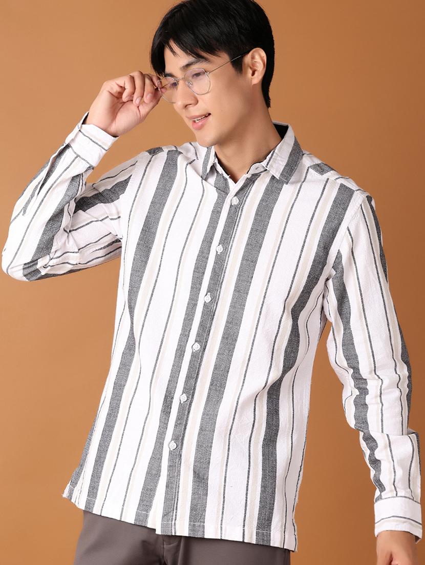 men collared stripes casual shirt - 21493226 - Standard Image - 3