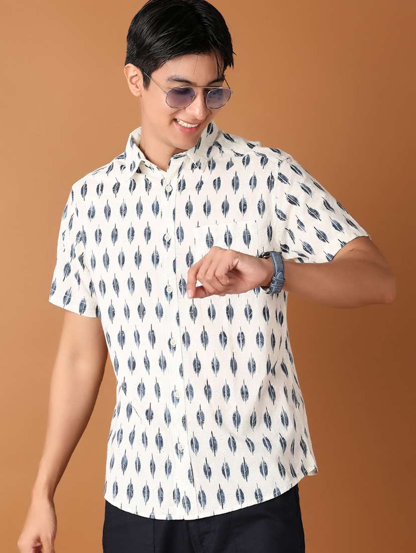 men collared printed casual shirt - 21493236 -  Standard Image - 3