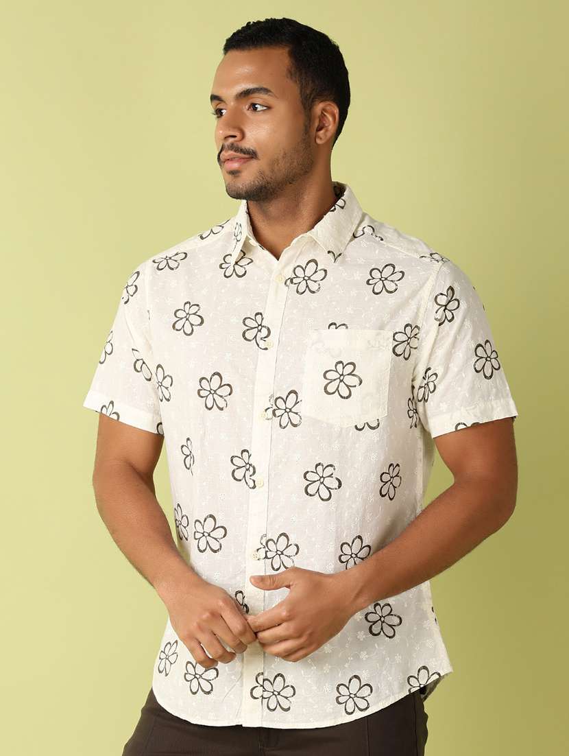 men collared printed casual shirt - 21493237 - Zoom Image - 0