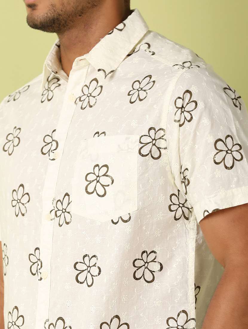 men collared printed casual shirt - 21493237 - Standard Image - 5