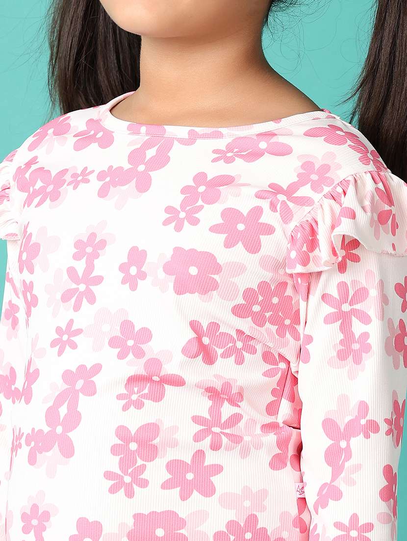 girls floral printed round neck full length set - 21493438 -  Standard Image - 5