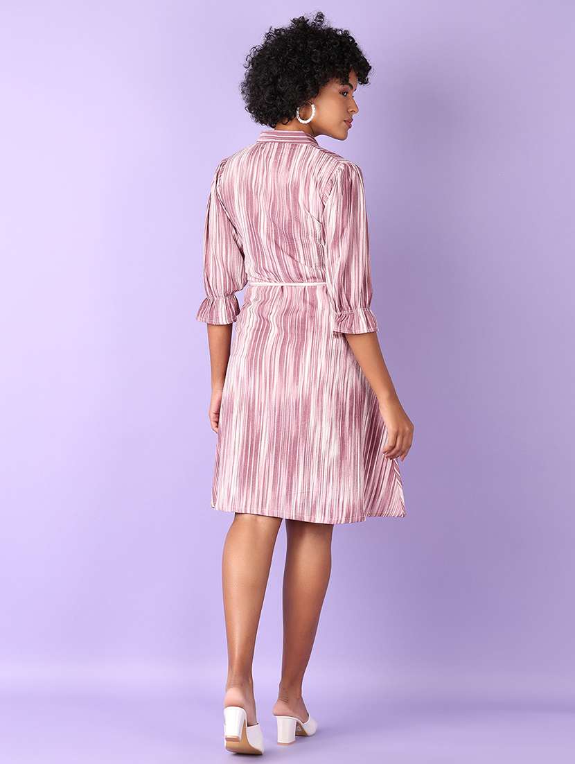 women printed cotton a-line shirt dress - 21493483 -  Standard Image - 3