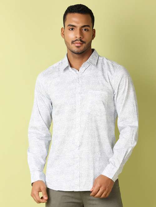 men printed long sleeve casual shirt - 21493490 - Standard Image - 0