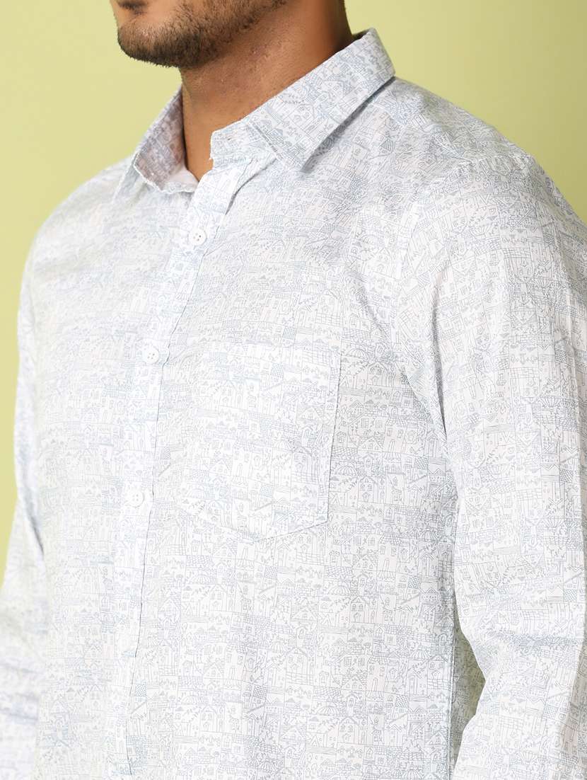 men printed long sleeve casual shirt - 21493490 - Standard Image - 5