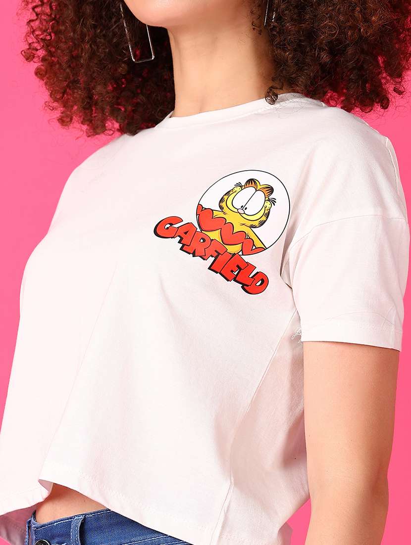 women round neck front & back print t-shirt - 21493496 -  Standard Image - 5