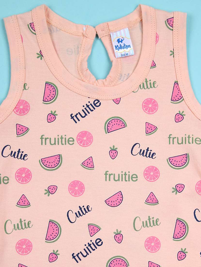 girls round neck printed set of 2 shorts set - 21493502 - Standard Image - 3