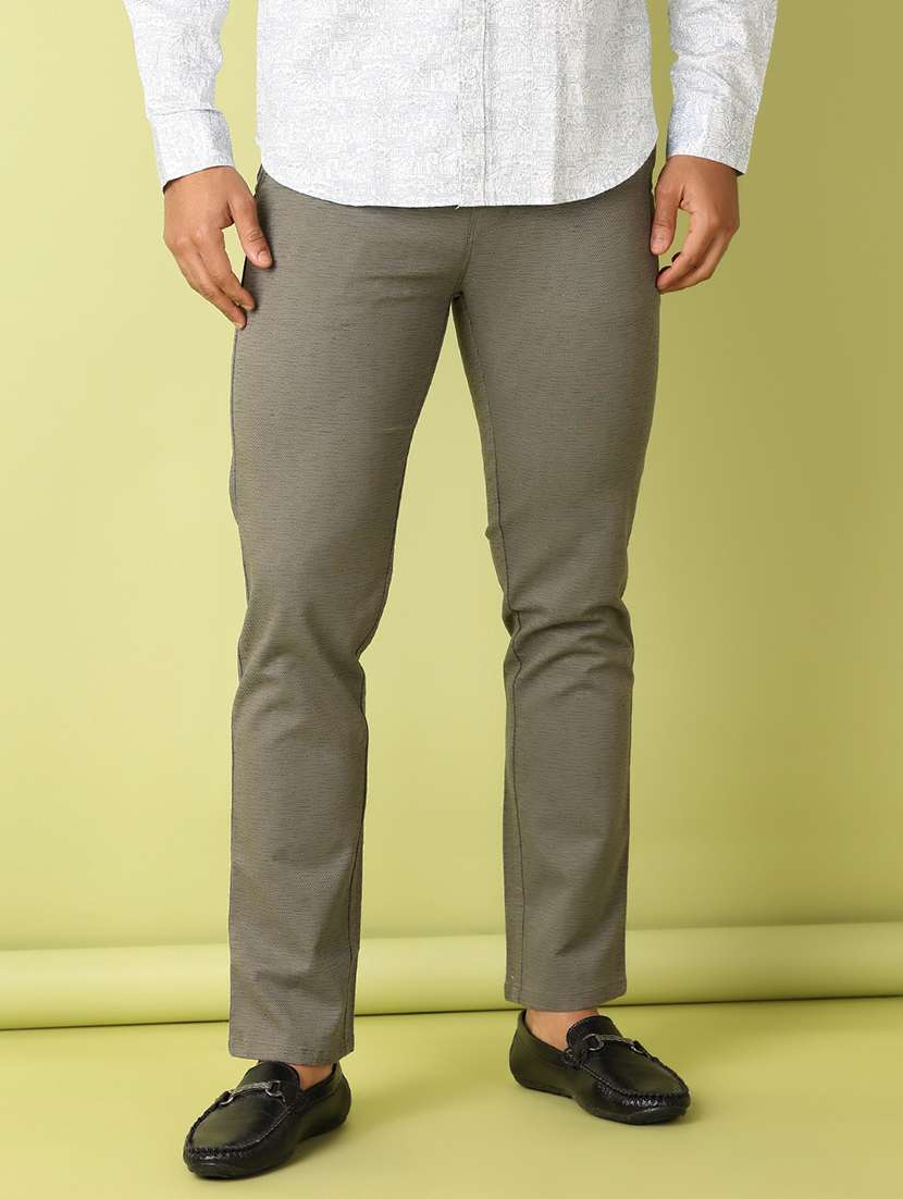men printed flat front slim fit trouser - 21493513 -  Standard Image - 3