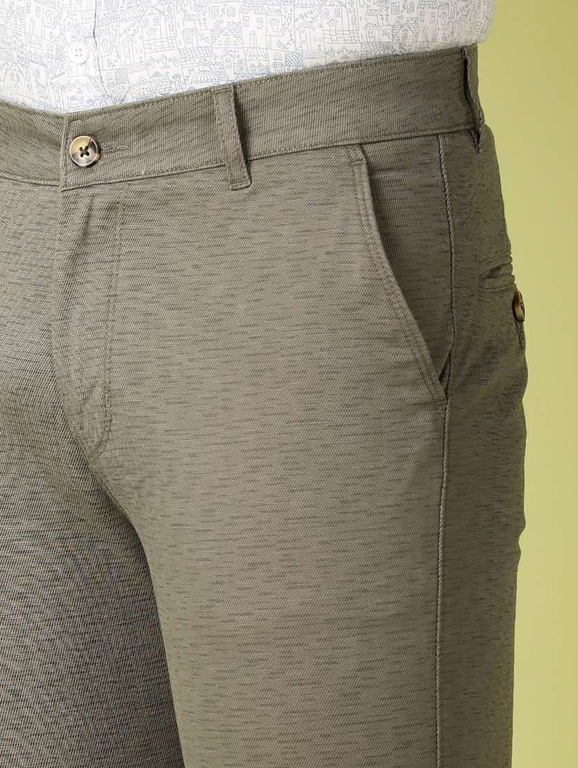 men printed flat front slim fit trouser - 21493513 -  Standard Image - 5