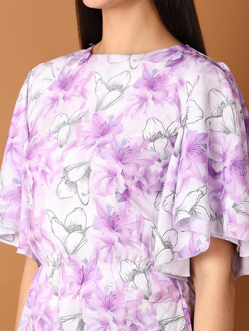 women floral printed flared sleeves peplum top - 21493548 - Standard Image - 5