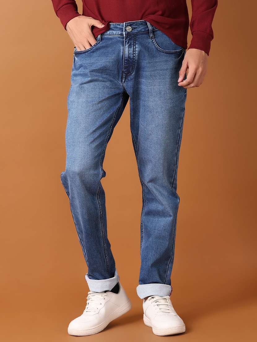 men solid slim fit jeans