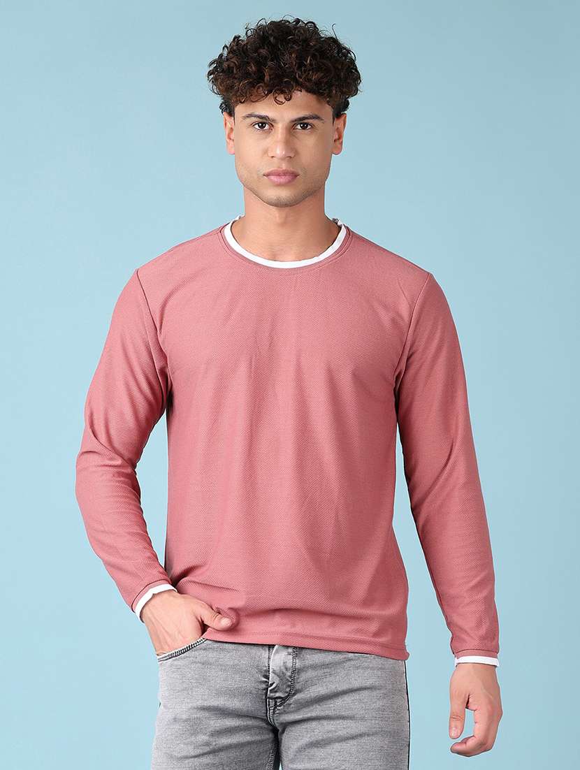 men long sleeves plain t-shirt