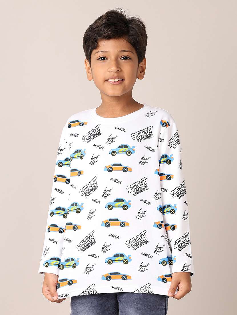 boys long sleeves printed t-shirt - 21493657 -  Zoom Image - 0